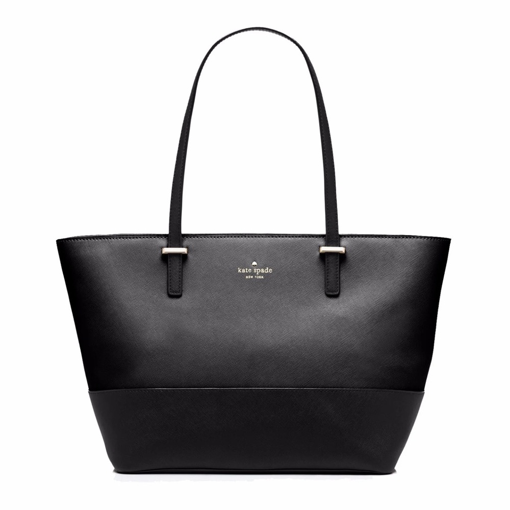 Kate Spade Joely Lola Shimmer Glitter Black Top Zip Tote Bag